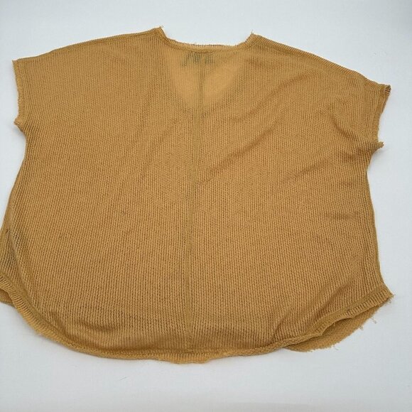 Out From Under Urban Outfitters Womens Shirt Small Gold Short Sleeves V Neck - Picture 12 of 12